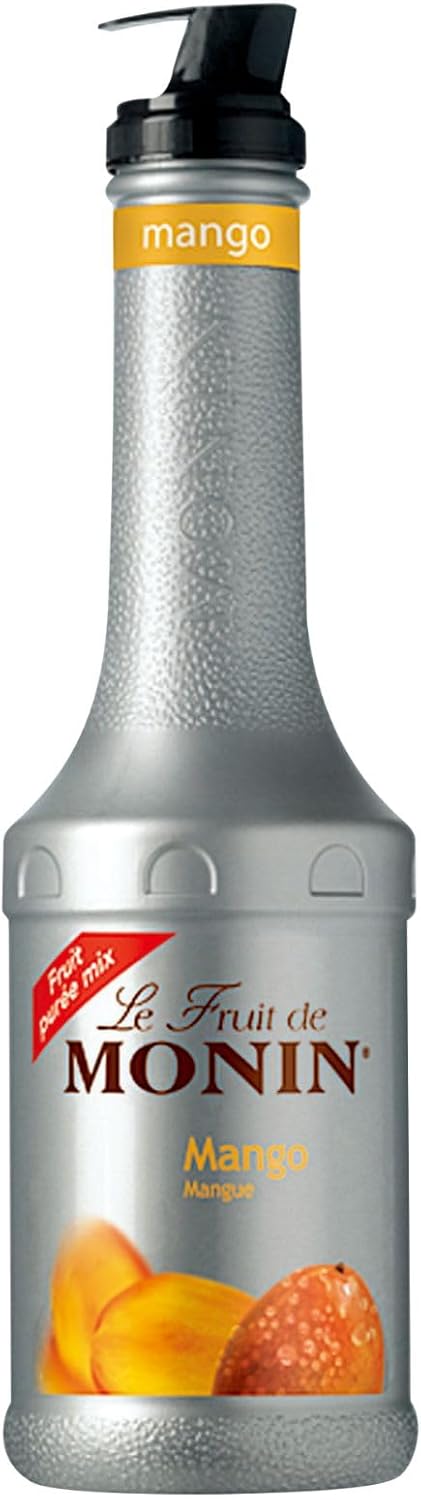 MONIN Mango Fruit Mix Puree 1L for Cocktails, Smoothies and Mocktails. Vegan-Friendly, Allergen-Free, 100% Natural Flavours and Colourings. 2-in-1 Mango Puree and Sugar Syrup Hybrid