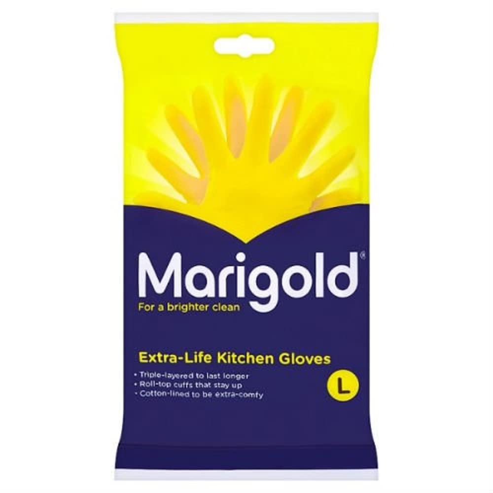 MARIGOLD GLOVES KITCHEN LARGE | 6 PACK BUNDLE,Yellow