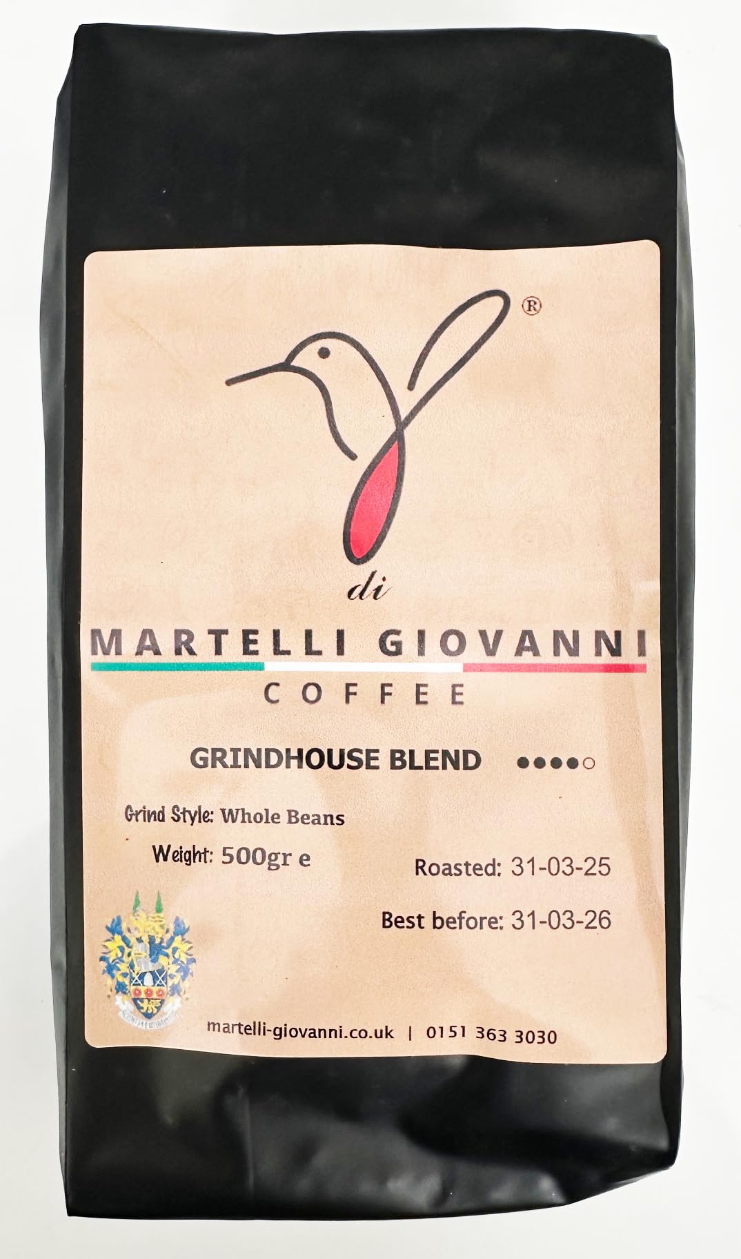 Martelli Giovanni Coffee Beans (Grind House Blend) | Whole Beans | French Press | Various Sizes (500grm Whole Beans, GrindHouse Blend)