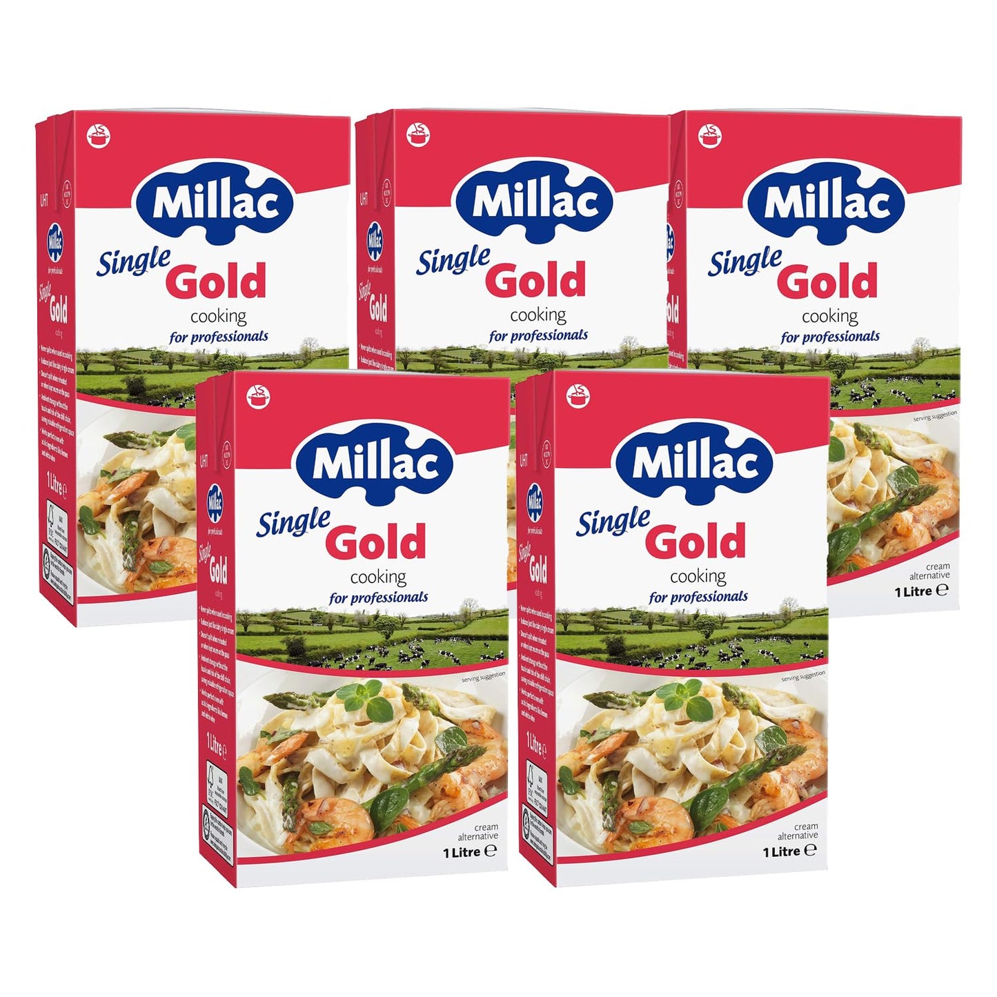 Millac UHT Gold Single Cream 1 Litre (5 Pack)