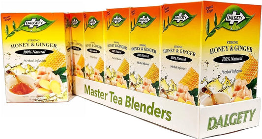 Dalgety Strong Honey and Ginger Herbal Infusion 72g Cartons 100% Natural, Caffeine Free Tea; Delicious and Packed with Unique Health Benefits (6 Pack)