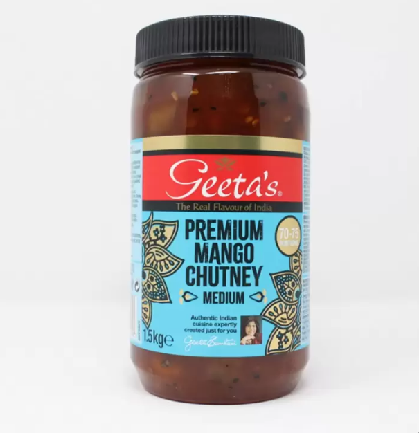 Geeta's Premium Mango Chutney 1.5 Kilograms - The Real Flavour of India - Indian Mangoes & Full of Aromatic Spices - No Artificial Flavours or Colours