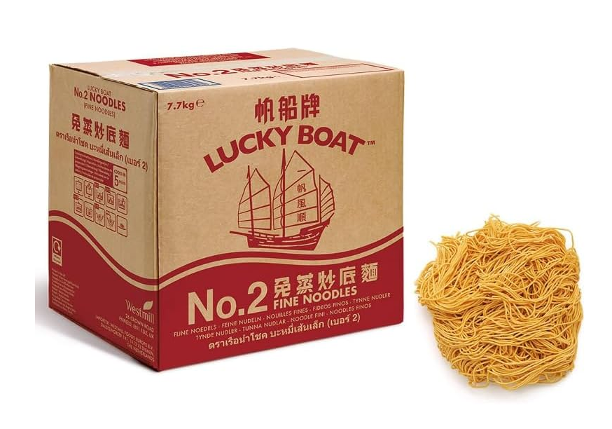 Lucky Boat Noodles No1 & No2 Mixed Thin & Thick Pack 1 Kg Variety Pack (10-12 nests approx)