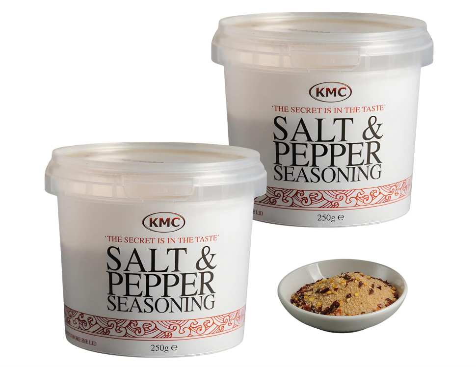 KMC Salt and Pepper - Chinese Seasoning with MSG for Cooking - Seasoning for Chips, Meat, and Fish - 250g x 2 Pack