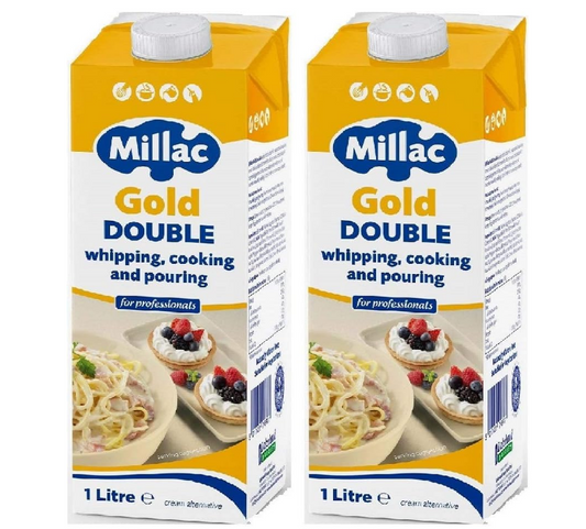 Millac UHT Gold Double Cream Alternative - 1 Litre (Pack of 2)