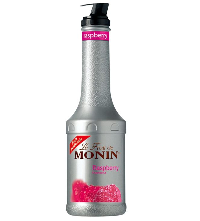 MONIN Raspberry Fruit Mix Puree 1L for Cocktails, Smoothies and Mocktails. Vegan-Friendly, Allergen-Free, 100% Natural Flavours and Colourings. 2-in-1 Raspberry Puree and Sugar Syrup Hybrid