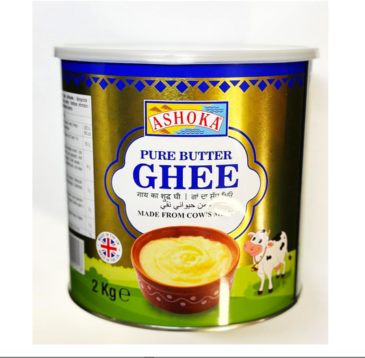 ASHOKA Butter Ghee | 2Kg | TIN | With 1Kg BASMATI RICE | BGHEEKTC