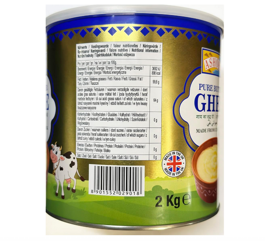 ASHOKA Butter Ghee | 2Kg | TIN | With 1Kg BASMATI RICE | BGHEEKTC