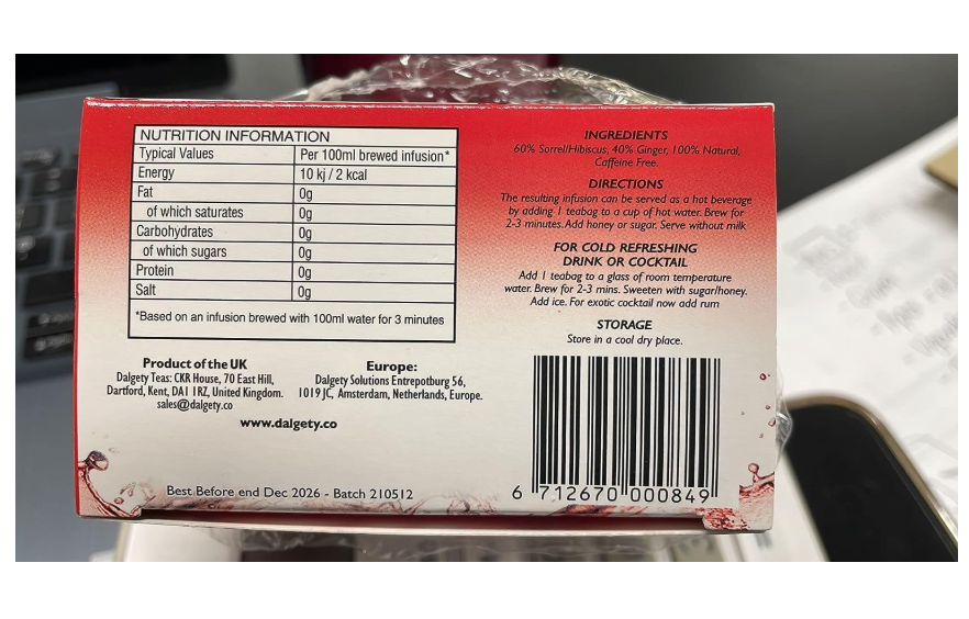Dalgety Sorrel/Hibiscus & Ginger Herbal Infusion 3x45g Cartons (3 Pack)