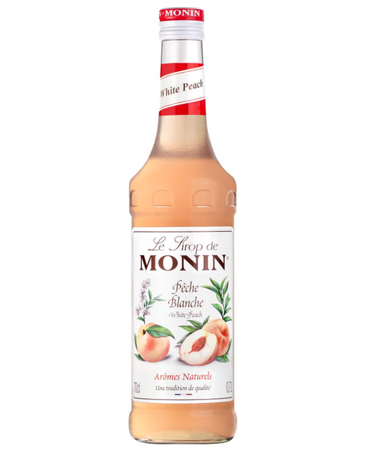 MONIN Premium Peach Syrup 700ml for Cocktails and Mocktails. Vegan-Friendly, Allergen-Free, 100% Natural Flavours and Colourings