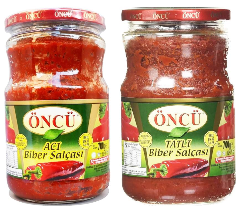 ONCU Hot & Mild Red Pepper Paste Bundle – 700g Jars (Pack of 2) | Spicy & Sweet Turkish Flavors |by LuckyBoy SAKA