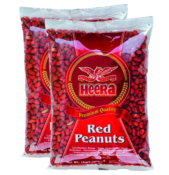 Heera | Red Peanuts | 1kg | Natural Nut | High Protein (Pack of 2)