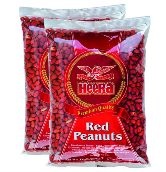 Heera | Red Peanuts | 1kg | Natural Nut | High Protein (Pack of 2)