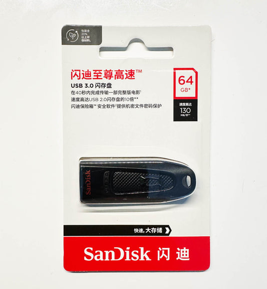 SanDisk Ultra USB 64GB 3.0 Flash Pen Drive Memory Stick Multi-Pack