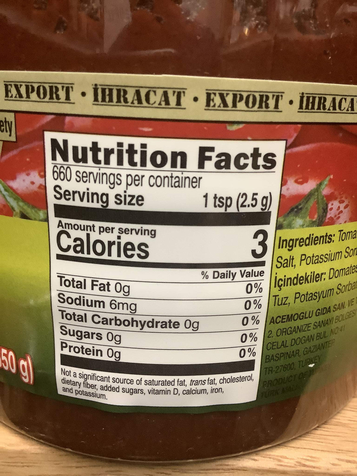 ONCU Tomato Paste 700G Domates Salca