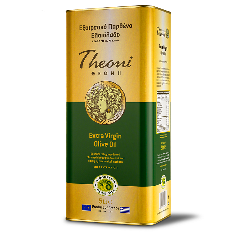 Theoni Extra Virgin Olive Oil 5L Tin – Cold Extraction, Premium Quality, 100% Pure, Ideal for Cooking, Salads, Dressings – By Lucky Boy - SAKA