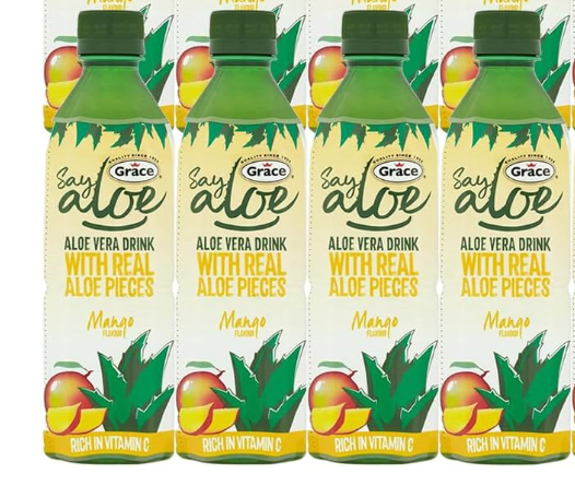 Grace Say Aloe 4 x500ml Aloe Vera Original Mineral Vitamin C -Different Flavours
