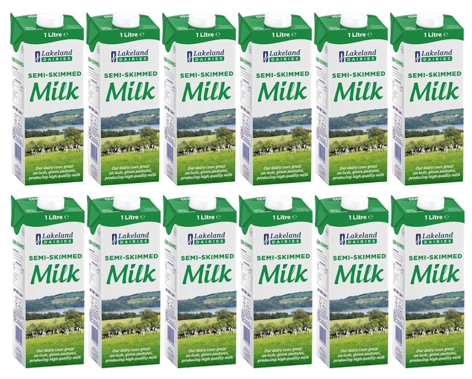 Lakeland Dairies Long Life Semi Skimmed Milk - 12x1ltr