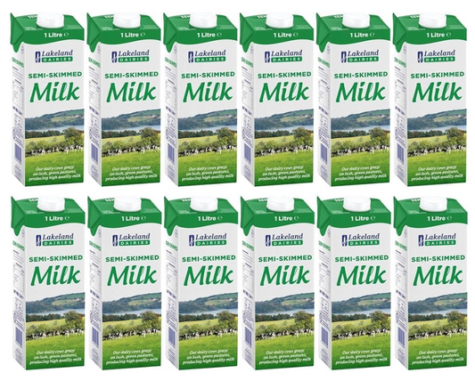 Lakeland Dairies Long Life Semi Skimmed Milk - 12x1ltr
