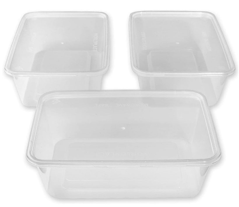 Plastic Food Containers with Lids - Takeaway - Microwave - C500 C650 C750