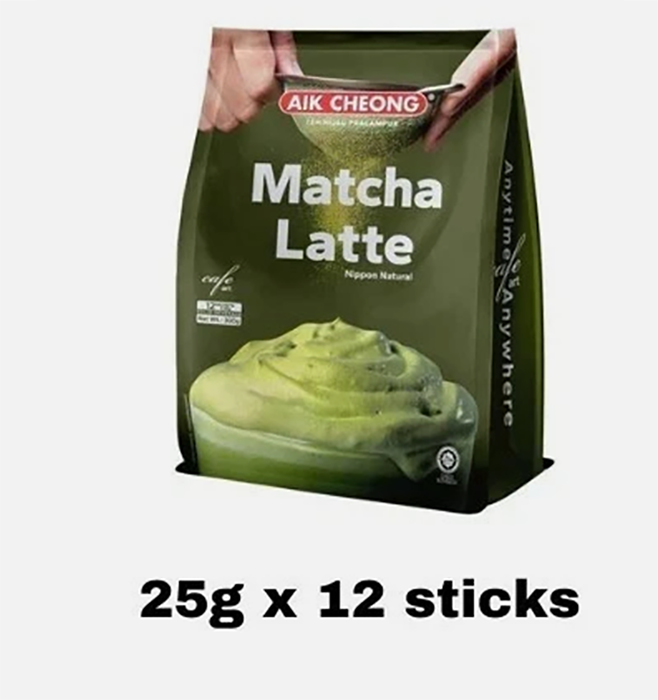 Aik Cheong Matcha Latte - Easy to make -  12 x 25g