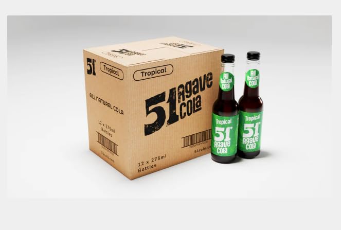 51 Agave Cola | Different Flavours | ORIGINAL-CHERRY-SPICED-TROPICAL | Naturally Sweetened | Gluten-Free | 12x275ml | 12 PACK by LuckyBoy SAKA