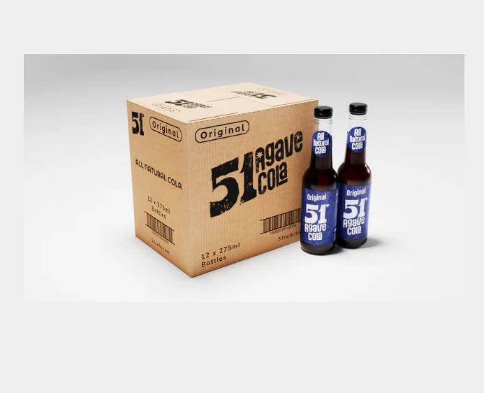 51 Agave Cola | Different Flavours | ORIGINAL-CHERRY-SPICED-TROPICAL | Naturally Sweetened | Gluten-Free | 12x275ml | 12 PACK by LuckyBoy SAKA