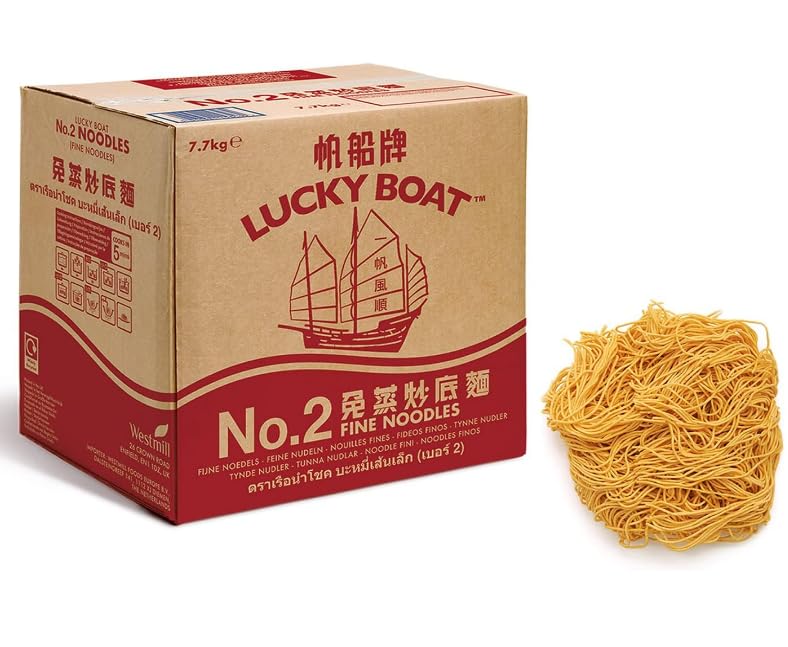 Lucky Boat Noodles No1 & No2 Mixed Thin & Thick Pack 1 Kg Variety Pack (10-12 nests approx)