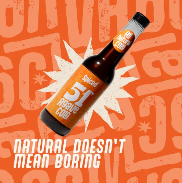 51 Agave Cola | Different Flavours | ORIGINAL-CHERRY-SPICED-TROPICAL | Naturally Sweetened | Gluten-Free | 12x275ml | 12 PACK by LuckyBoy SAKA