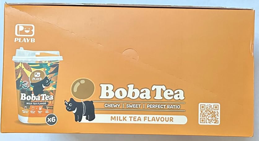 BOBA TEA | Bubble Tea Kit Gift Box - Each Box has 24 Pieces | Flavoured with | Strawberry | Matcha | Milk Tea | Brown Sugar | by SAKA