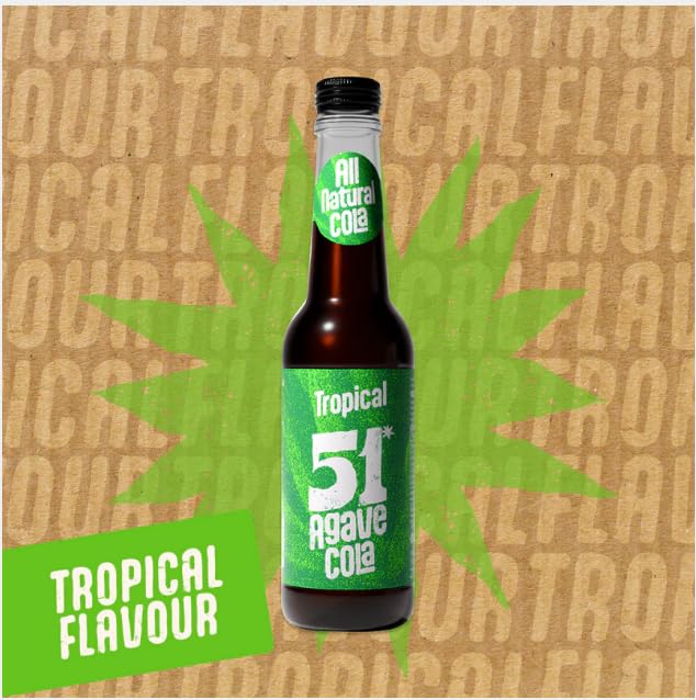 51 Agave Cola | Different Flavours | ORIGINAL-CHERRY-SPICED-TROPICAL | Naturally Sweetened | Gluten-Free | 12x275ml | 12 PACK by LuckyBoy SAKA