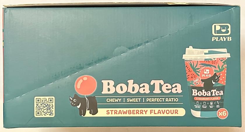 BOBA TEA | Bubble Tea Kit Gift Box - Each Box has 24 Pieces | Flavoured with | Strawberry | Matcha | Milk Tea | Brown Sugar | by SAKA