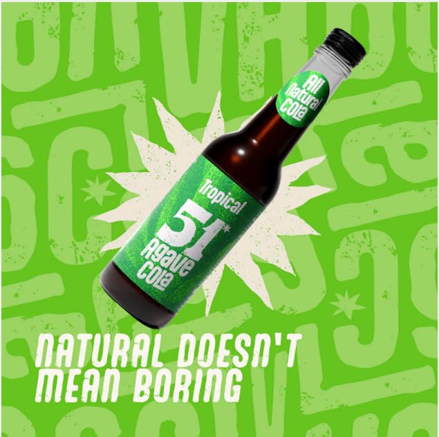 51 Agave Cola | Different Flavours | ORIGINAL-CHERRY-SPICED-TROPICAL | Naturally Sweetened | Gluten-Free | 12x275ml | 12 PACK by LuckyBoy SAKA