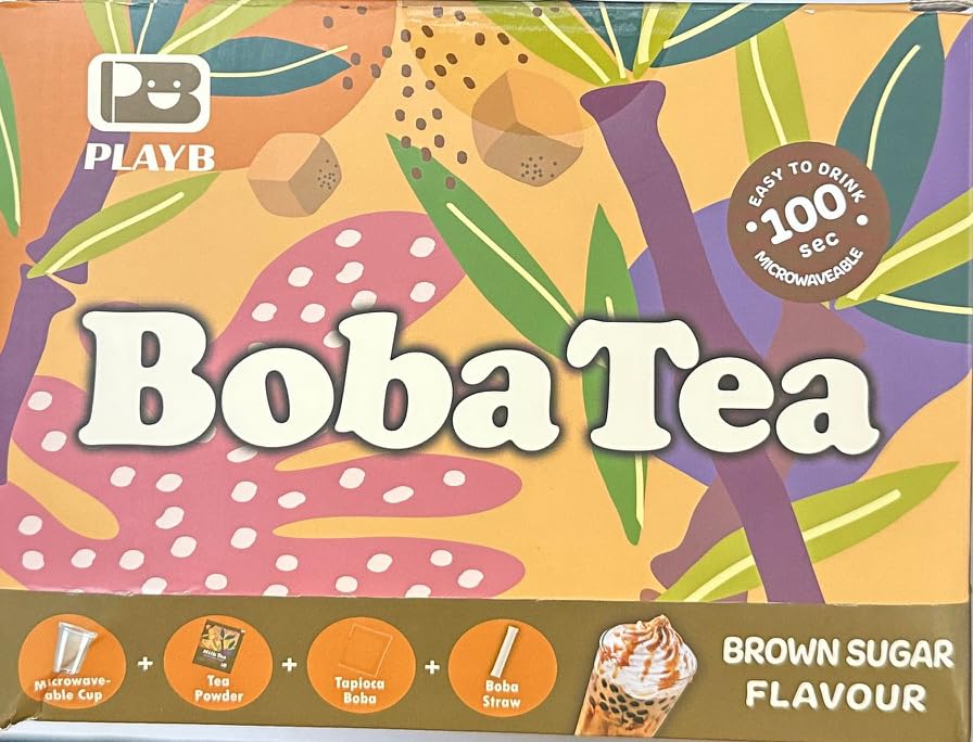 BOBA TEA | Bubble Tea Kit Gift Box - Each Box has 24 Pieces | Flavoured with | Strawberry | Matcha | Milk Tea | Brown Sugar | by SAKA