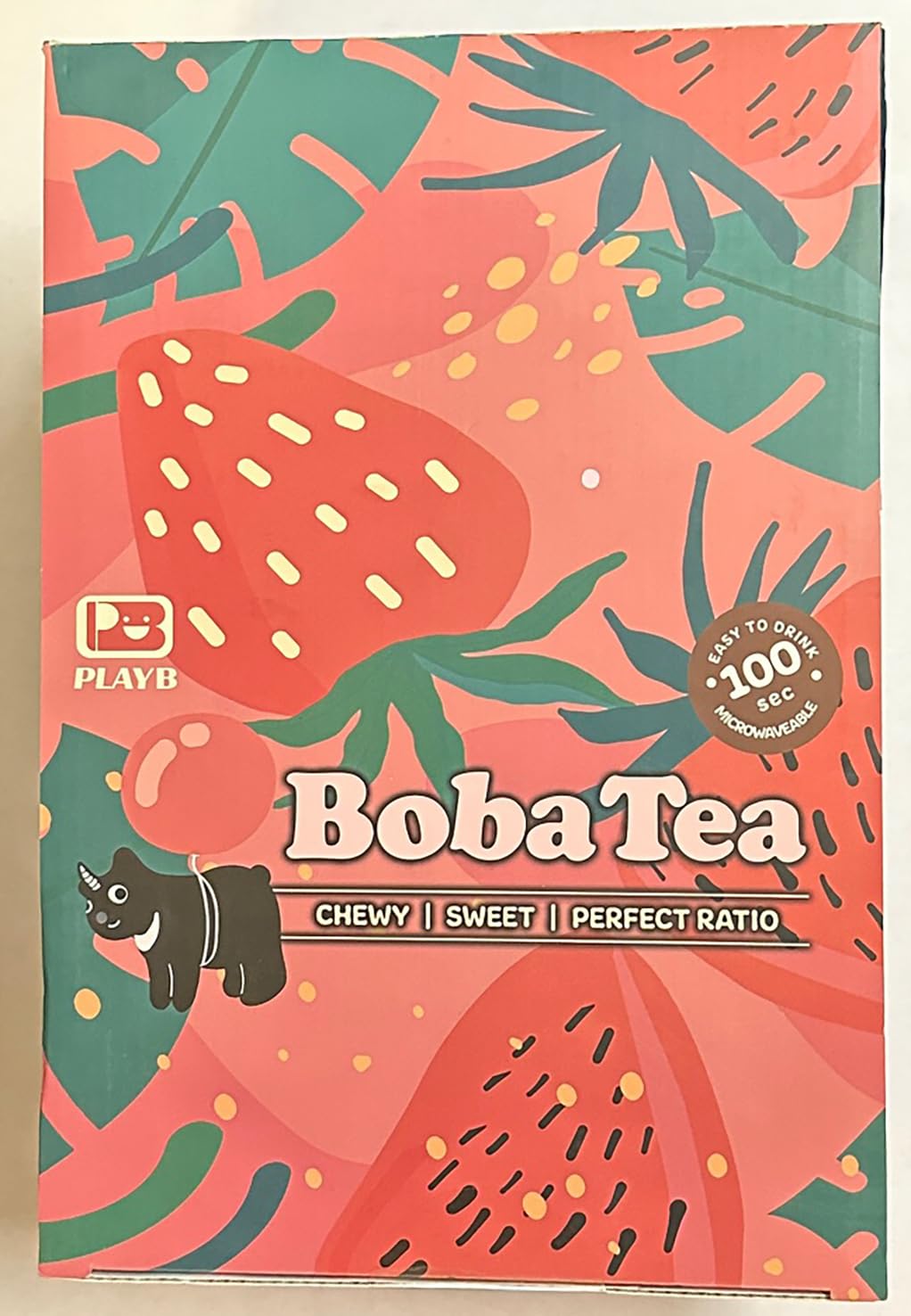 BOBA TEA | Bubble Tea Kit Gift Box - Each Box has 24 Pieces | Flavoured with | Strawberry | Matcha | Milk Tea | Brown Sugar | by SAKA