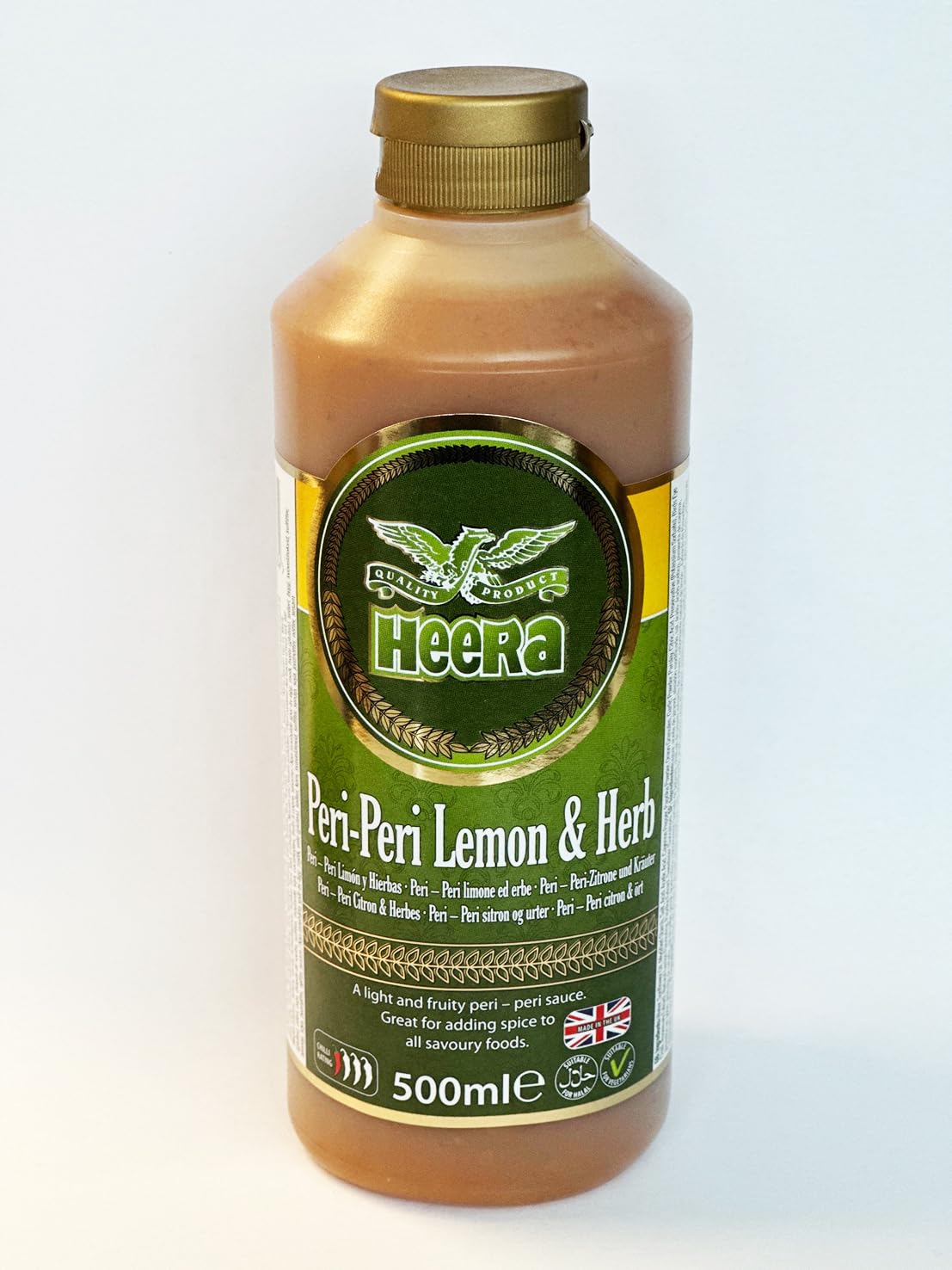 Heera Peri Peri Sauce Variety Pack | Mild, Medium, Hot, Garlic, Lemon & Herb | 500ml Bottles | Portuguese Style Chilli Sauce | by SAKA