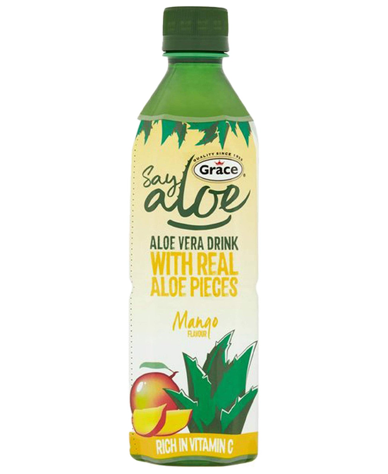 12 x 500ml Real Aloe Vera Soft Drink Juice Vitamin C Mineral Mango