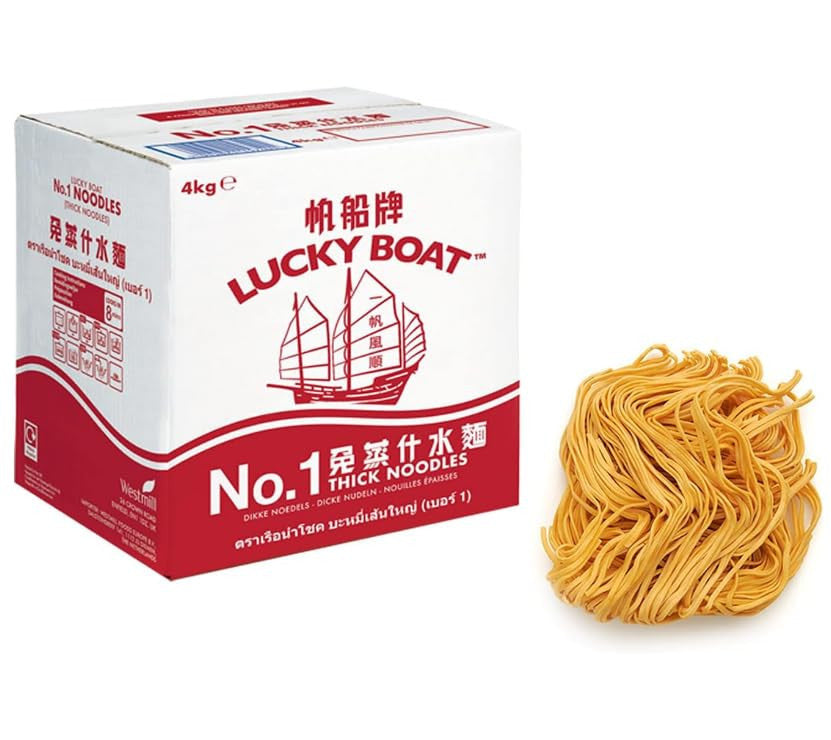 Lucky Boat Noodles Thin & Thick Pack 1 Kg Variety Pack (10-11 nests approx)