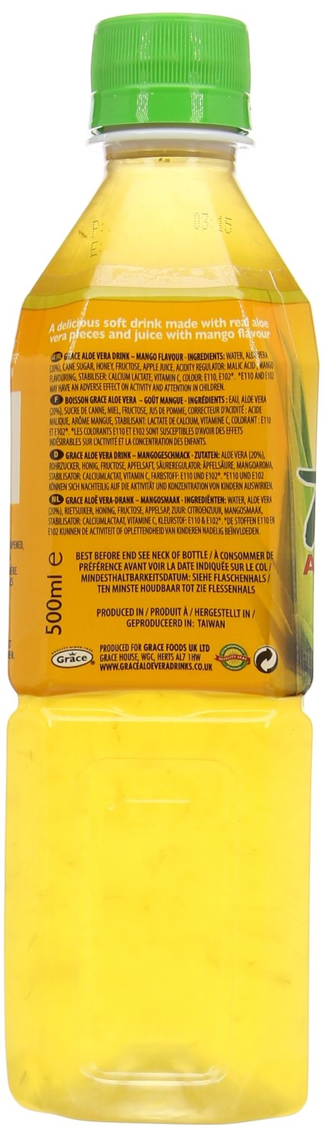 Grace Aloe Vera Drink Mango Flavour 500 ml (Pack of 12)