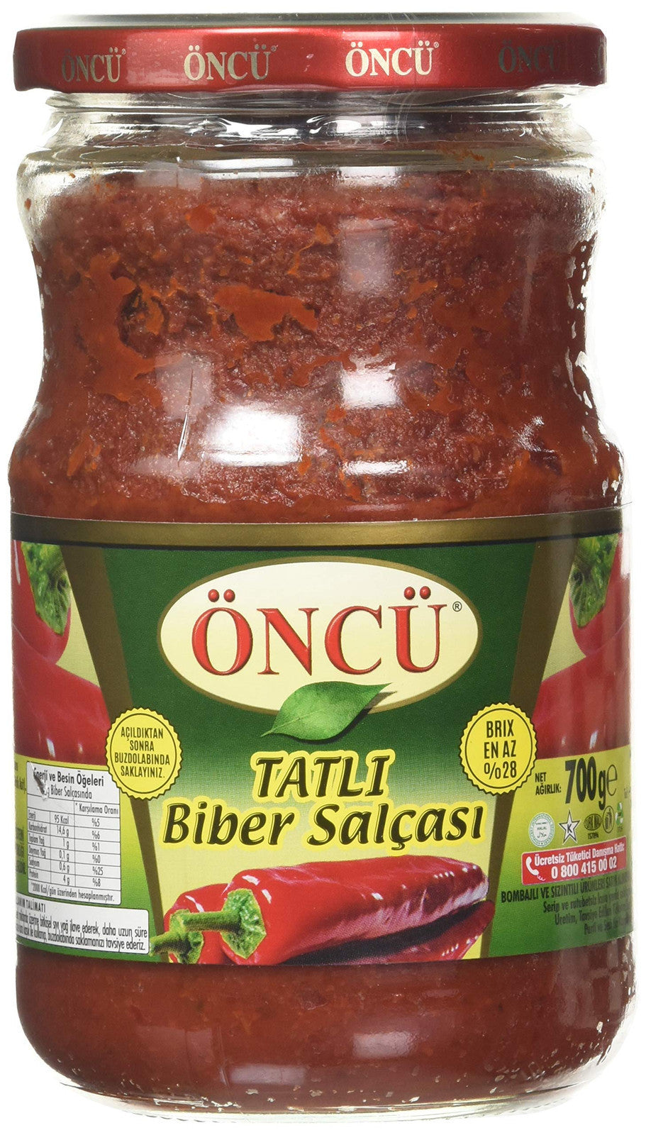 Öncü Mild Red Pepper Paste - 700gr Jar - Turkish Sweet