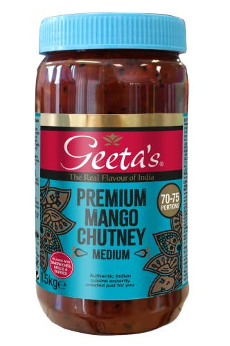 Geeta's Premium Mango Chutney 1.5 Kg Mangoes Aromatic No Arti Flavours/Colours