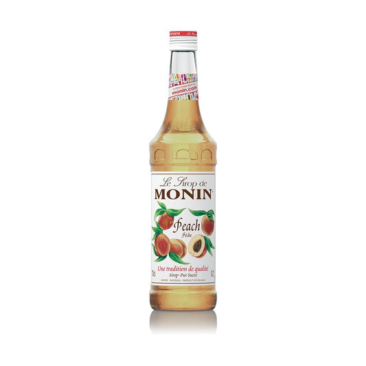 MONIN Premium Peach Syrup 700ml for Cocktails and Mocktails. Vegan-Friendly, Al
