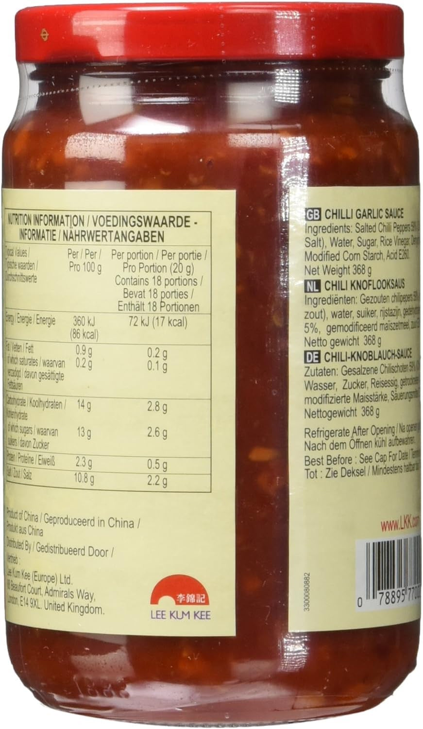 Lee Kum Kee Chilli Garlic Sauce 368 g (Pack of 2)