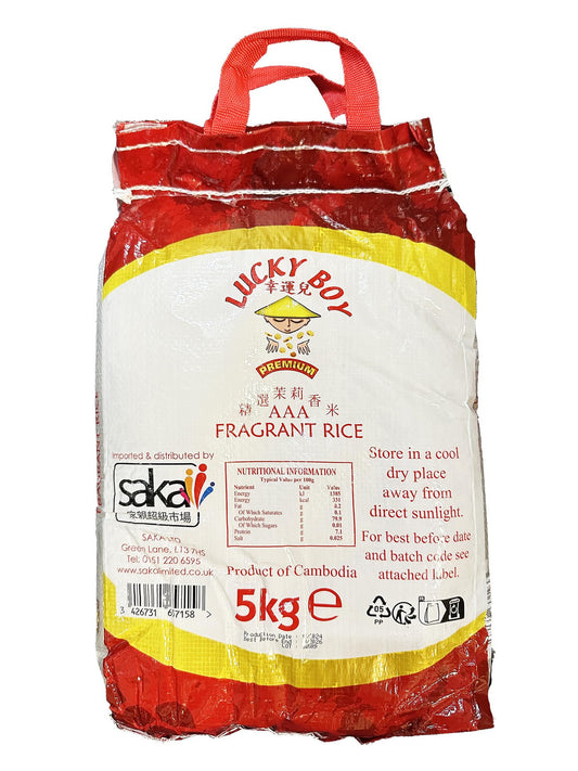 LUCKY BOY FRAGRANT SCENTED RICE | 5Kg Bag | Catering Size (Pack of 2x5Kg)