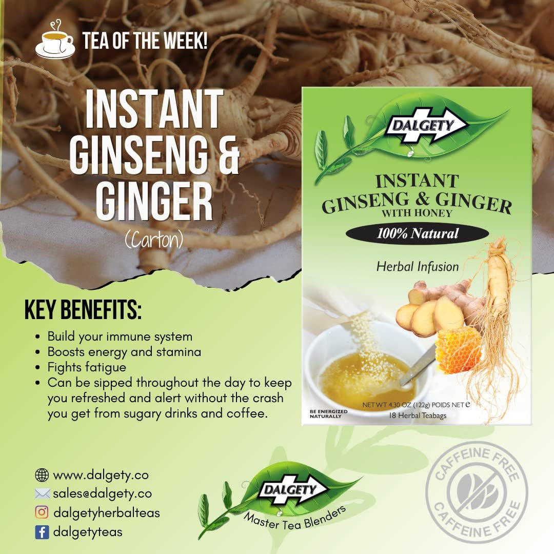 Dalgety Ginseng&Ginger Herbal Infusion TEA 122g 100% Natural, Caffeine Free